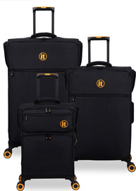 It Luggage סט 3 מזוודות בד במשקל נוצה דגם Simultaneous מבית IT Luggage – גדלים 30/25/20 אינץ’ – בצבע שחור
