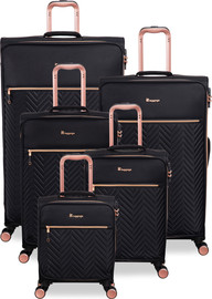 It Luggage סט 5 מזוודות בד יוקרתיות דגם Bewitching מבית IT Luggage – גדלים 32/28/24/20/16 אינץ’ – בצבע שחור