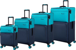 It Luggage סט 4 מזוודות בד במשקל נוצה דגם Duo-Tone מבית IT Luggage צבע כחול 32/28/24/20