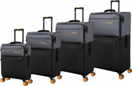 It Luggage סט 4 מזוודות בד במשקל נוצה דגם Duo-Tone מבית IT Luggage צבע שחור 32/28/24/20
