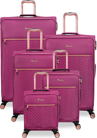 It Luggage סט 5 מזוודות בד יוקרתיות דגם Bewitching מבית IT Luggage – גדלים 32/28/24/20/16 אינץ’ – בצבע סגול