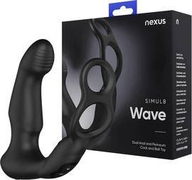 Nexus Simul8 Wave Edition – מעסה פרוסטטה נטען עם טבעת לפין ולאשכים וטכנולוגיית Wave