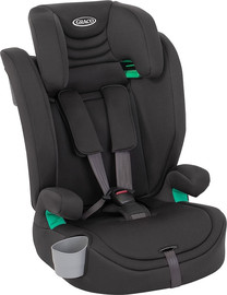 Graco כסא בטיחות ובוסטר אלדורה Eldura R129 עם הגנת צד SAFETY SURROUND ומתקן כוס מובנה - שחור Midnight