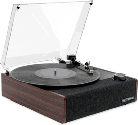 Victrola נגן תקליטים Bluetooth EASTWOOD II  אגוז