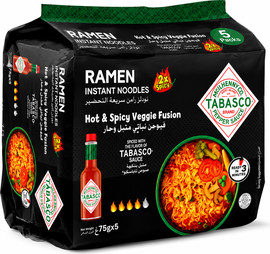 TABASCO אטריות ראמן TABASCO® – ירקות חריפים במיוחד (2X Spicy) | מארז 5 יחידות
