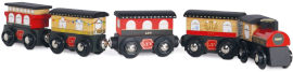 Le Toy Van רכבת עץ אדומה לילדים