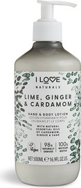 I love קרם גוף וידיים Naturals H & B Lotion Lime, Ginger & Cardamon