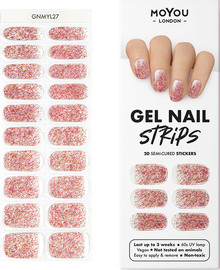 Moyou רצועות ג'ל ציפורניים צבעוניות בצבע Glitter Punch