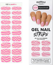 Moyou רצועות ג'ל ציפורניים צבעוניות בצבע Peachy Nails 01
