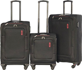 Aires סט 3 מזוודות בד  20''/26''/29'' מבית המותג היוקרתי AIRES- שחור