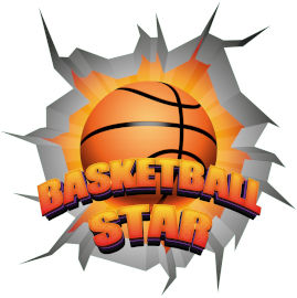 King Decor מדבקת קיר כדורסל BASKETBALL STAR לחדרי ילדים