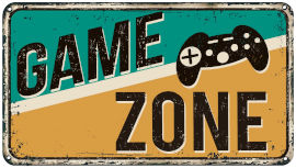 King Decor מדבקת קיר גיימרים וינטג GAME ZONE B