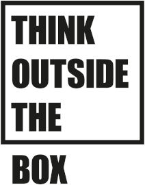 King Decor מדבקת קיר משפט השראה THINK OUTSIDE THE BOX לבית ולמשרד