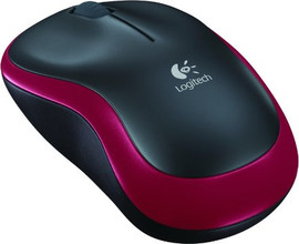 LOGITECH עכבר אלחוטי Logitech M185 Wireless Mouse 1000 DPI אדום עיצוב ארגונומי וחיבור 2.4GHz