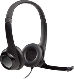 LOGITECH אוזניות קשת חוטיות Logitech H390 בצבע שחור