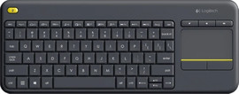 LOGITECH ‏מקלדת ועכבר Logitech Wireless Touch Keyboard K400 Plus לוגיטק