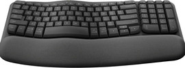 LOGITECH מקלדת ארגונומית אלחוטית Logitech WAVE KEYS-בצבע שחור
