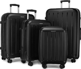 Camel Mountain Camel Mountain® Infinity Set Of Four 20 Inch 24 Inch 28 Inch and 32 Inch סט מזוודות - שחור יהלום