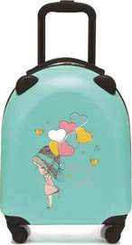 סימפלי ביבו טרולי 18 אינץ' מבית סימפלי ביבו - צבע תכלת באיור ילדה עם בלונים