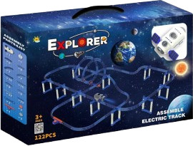 סימפלי ביבו רכבות חלל מטורפות עם אורות ועשן - EXPLORER ASSEMBLE ELECTRIC TRACK
