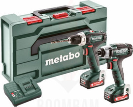 Metabo סט 2 מברגותמקדחות 12V. אימפקט 115NM + פוטר 40NM + מטען 30 2X2AH + SC Metabo