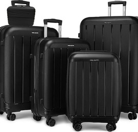 Camel Mountain סט חמישה פריטים Camel Mountain® Infinity – מזוודות בגדלים 14", 20", 24", 28" ו־32" - שחור יהלום
