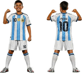 אלופות חליפת כדורגל לילדים נבחרת ארגנטינה Messi #10 – סט חולצה ומכנס אלופי העולם