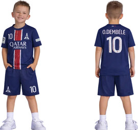 אלופות חליפת כדורגל לילדים פריז סן זרמן O. Dembélé #10 – סט חולצה ומכנס PSG