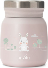 NUVITA תרמוס למזון ונוזל 300 מ''ל עם נעילת וואקום - ורוד ארנב