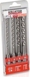 KREATOR סט 4 מקדחי בטון KREATOR 5/6/8/10x160mm קרייטור KRT012602