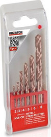 KREATOR סט 6 מקדחי מתכת 2-8 מ"מ KREATOR קרייטור KRT012701