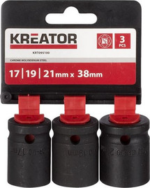 KREATOR מארז 3 בוקסות שחורות 17/19/21 מ"מ בעומק 38 מ"מ KREATOR קרייטור KRT095100