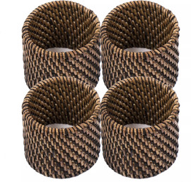 Tiseco טבעות מפיות 4 יח חום 4.5x5 cm