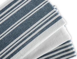 Tiseco מגבת מטבח Culinary Duo Stripe 50x76 washed indigo, סט 3