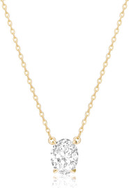 Le Bijou Oval Solitaire שרשרת זהב 2ק 38 ס"מ