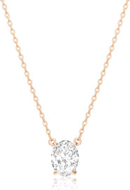 Le Bijou Oval Solitaire שרשרת רוזגולד 2ק 38 ס"מ