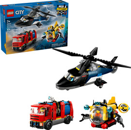 לגו לגו City – מיקס של מסוק, כבאית וצוללת (60462) LEGO