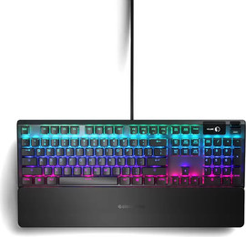 SteelSeries מקלדת גיימינג היברידית מכאנית Apex 5 US LED Steelseries שחור