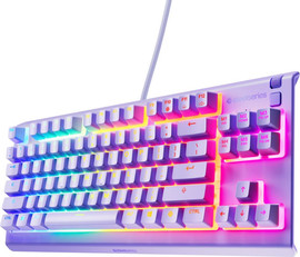 SteelSeries מקלדת גיימינג חוטית עמידה במים SteelSeries Apex 3 TKL US LED  צבע לבנדר