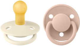 BIBS ביבס - זוג מוצצים דה לוקס לטקס IVORY/BLUSH גודל 1