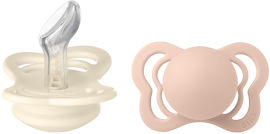 BIBS זוג מוצצים קוטור סיליקון IVORY/BLUSH גודל 1