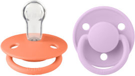 BIBS זוג מוצצים דה לוקס סיליקון DE LUX 2PACK PAPAYA/VIOLET SKY