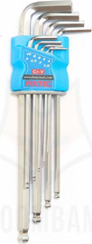 Fixtec סט מפתחות אלן כדורי קצר 9 יח', Fixtec