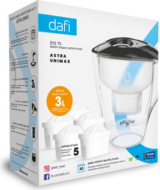 Dafi Dafi Astra Unimax 3L Set – קנקן מים + 5 מסנני Unimax