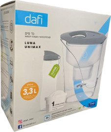 Dafi קנקן אירופאי איכותי לסינון מים + פילטר לסינון 200 ליטר מים + בקבוק טיולים מתנה, תואם גם לפילטר BRITA, תוצרת פולין