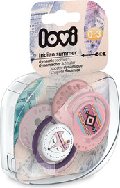 Lovi זוג מוצצי סיליקון מהדורת Indian Summer מבית Lovi - ורוד (0-3 חודשים)