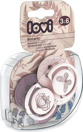 Lovi זוג מוצצי סיליקון מהדורת Botanica מבית Lovi - ורוד (3-6 חודשים)