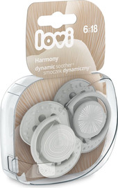Lovi זוג מוצצי סיליקון מהדורת Harmony מבית Lovi - אפור (6-18 חודשים)