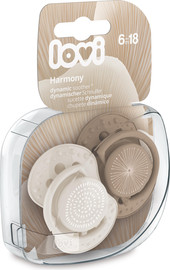 Lovi זוג מוצצי סיליקון מהדורת Harmony מבית Lovi - חום (6-18 חודשים)