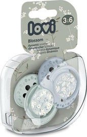 Lovi זוג מוצצי סיליקון מהדורת Spring Blossom מבית Lovi - כחול (3-6 חודשים)